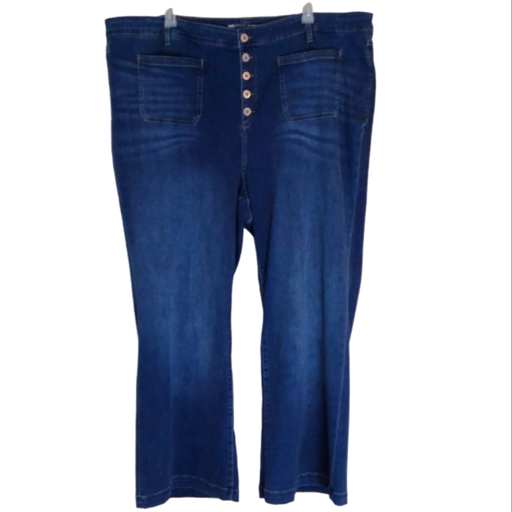 INCDENIM International Concepts High Rise Flare Women's Blue Jeans NWT Size28W